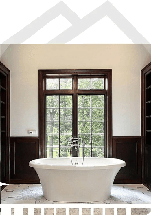 bathtub with large window