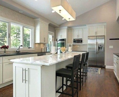 kitchen with casement windows
